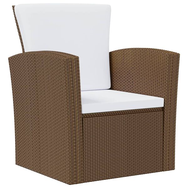 vidaXL 8 Piece Garden Lounge Set with Cushions Poly Rattan Brown