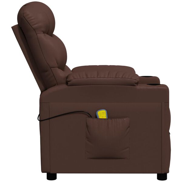 vidaXL Massage Chair Brown Faux Leather