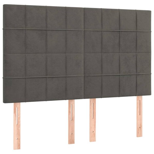 vidaXL Headboard Dark Grey 144x5x118/128 cm Velvet