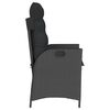 vidaXL Reclining Garden Chairs 2 pcs with Cushions Black Poly Rattan