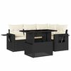 vidaXL 5 Piece Garden Sofa Set with Cushions Black Poly Rattan