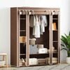 vidaXL Fabric Wardrobe with Compartments and Rods 45x150x176 cm Brown