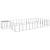 vidaXL Dog Kennel | Silver and silver grey | Powder-coated steel, Polyethylene