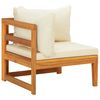 vidaXL 4 Piece Garden Lounge Set with Cream White Cushions Acacia Wood