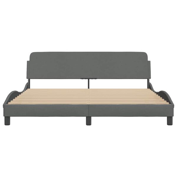 vidaXL Bed Frame "Dover" Dark Grey 180x200 cm King Fabric