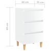 vidaXL Bed Cabinets & Wood Legs 2 pcs High Gloss White 40x35x69cm