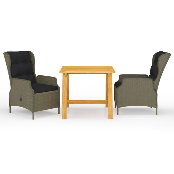 vidaXL 3 Piece Garden Dining Set Brown