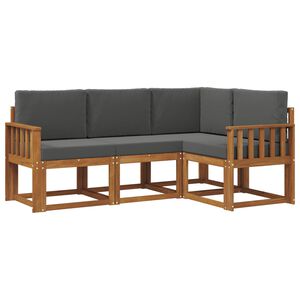 vidaXL Outdoor Sofa Set 4 pcs Natural and Anthracite