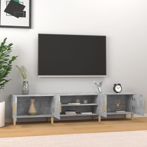 vidaXL TV Cabinet Concrete Grey 180x31.5x40 cm Engineered Wood