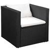 vidaXL 4 Piece Garden Lounge Set Poly Rattan Black and White