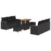 vidaXL Garden Sofa Set 9 pcs Black Poly Rattan