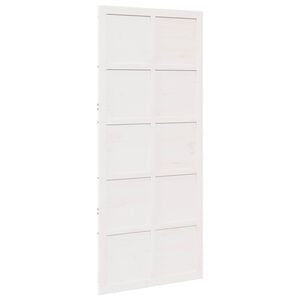 vidaXL Barn Door 100 x 2.5 x 208 cm Solid Pine Wood White