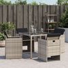 vidaXL Garden Chairs with Cushions 4 pcs Light Grey Poly Rattan