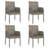 vidaXL 5 Piece Garden Dining Set with Cushions Grey Poly Rattan