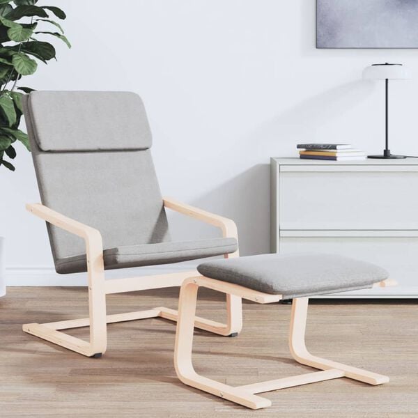 vidaXL Footstool Light Grey 51x41x40 cm Fabric