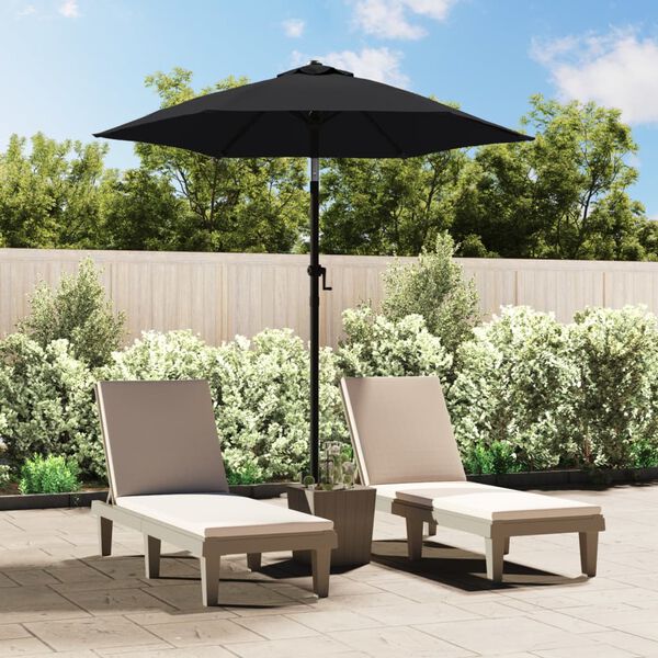vidaXL Garden Parasol Black 200x224 cm Aluminium