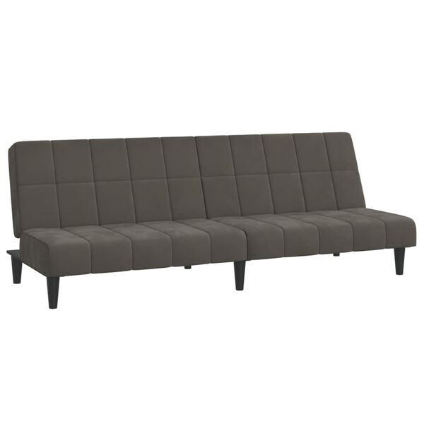 vidaXL 2-Seater Sofa Bed Dark Grey Velvet