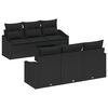 vidaXL Sofa Set with Cushion with Storage 7 pcs Black Poly Rattan