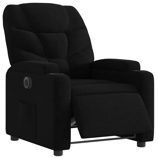 vidaXL Electric Recliner Chair Black Fabric