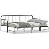 vidaXL Daybed with Trundle without Mattress Black 92x187 cm Single Metal