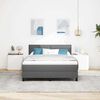 vidaXL Box Spring Bed Dark Grey and White 137 x 187 cm Fabric
