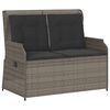 vidaXL 3 Piece Garden Lounge Set with Cushions Grey Poly Rattan