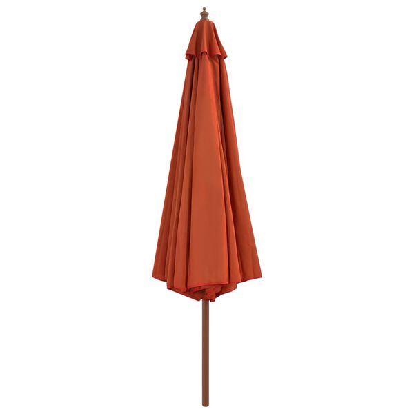 vidaXL Garden Parasol with Wooden Pole 350 cm Terracotta