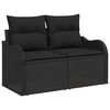 vidaXL Garden Sofa Set with Storage 4 pcs Black Poly Rattan