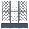 vidaXL Garden Planter 3 pcs Grey 120 x 40 x 125.5 cm Steel