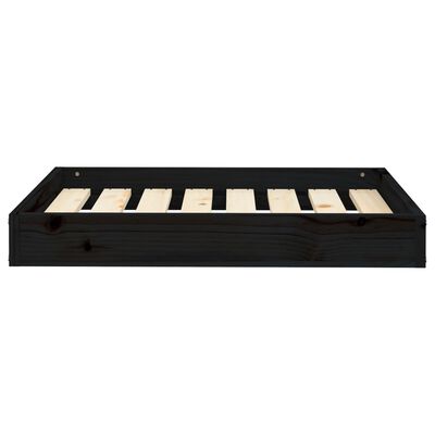 vidaXL Dog Bed Black 71.5x54x9 cm Solid Wood Pine