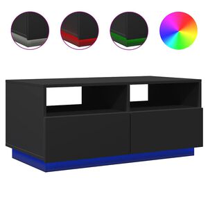 vidaXL Coffee Table | Black | Engineered wood | 90 cm x 49 cm x 40 cm