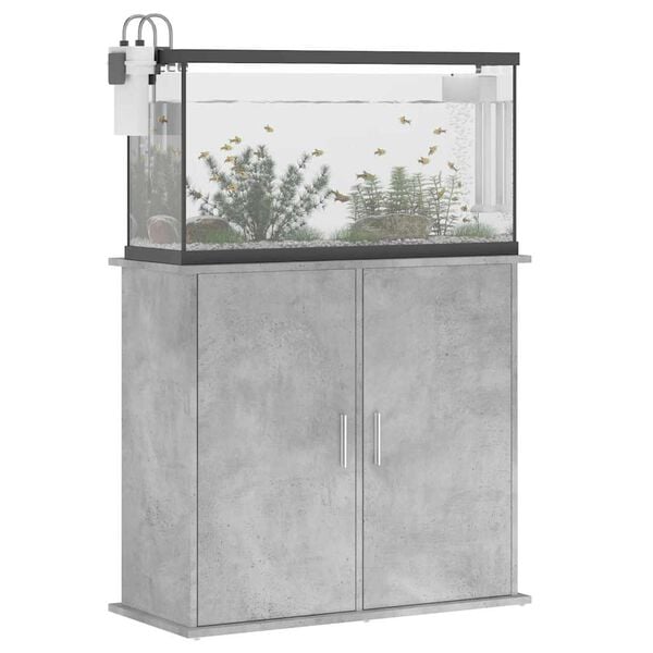 vidaXL Aquarium Stand Concrete Grey 81x36x73 cm Engineered Wood