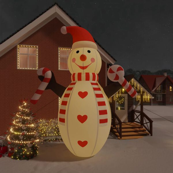 vidaXL Christmas Inflatable Snowman with LEDs 630 cm