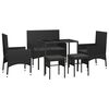 vidaXL 6 Piece Garden Lounge Set with Cushions Black Poly Rattan