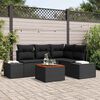 vidaXL Garden Sofa Set with Cushion 5 pcs Black Poly Rattan