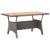 vidaXL Garden Table | Grey | Solid Acacia Wood, PE Rattan, Powder-Coated Steel