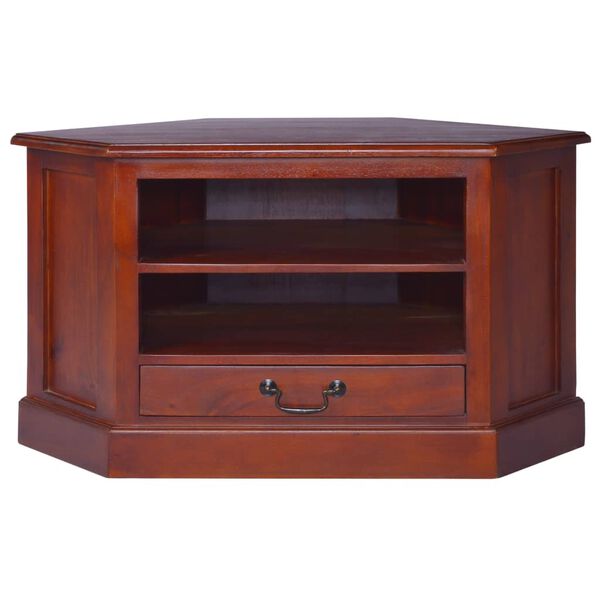 vidaXL Corner TV Cabinet Classical Brown Solid Mahogany Wood