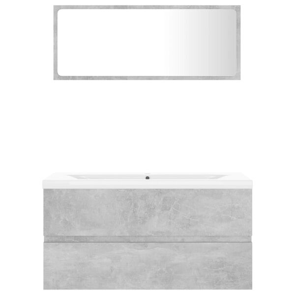 vidaXL Bathroom Furniture Set Concrete Grey Engineered Wood