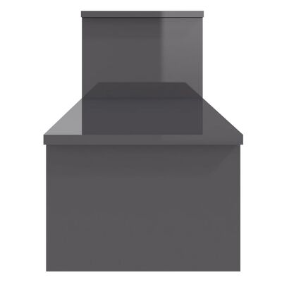 vidaXL TV Cabinet High Gloss Grey 180x30x43 cm Engineered Wood