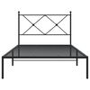 vidaXL Metal Bed Frame without Mattress with Headboard Black 107x203cm
