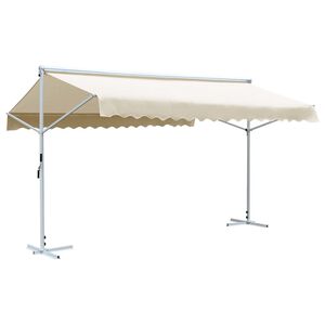 vidaXL Awning | Cream | Powder-coated steel | Large | Foldable | Awning