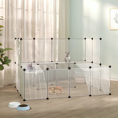 vidaXL Small Animal Cage Transparent 143x107x93 cm PP and Steel