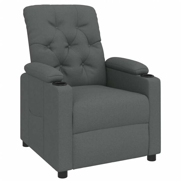vidaXL Recliner Chair Dark Grey Fabric