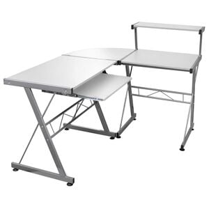 vidaXL Corner Computer Desk White 132x112x99 cm Engineered Wood