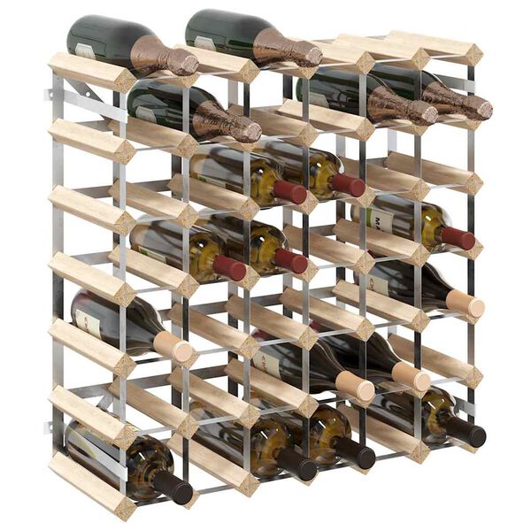 vidaXL Wine Rack for 42 Bottles Solid Pinewood