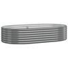 vidaXL Garden Raised Bed | Grey | Powder-Coated Steel | Medium | Durable