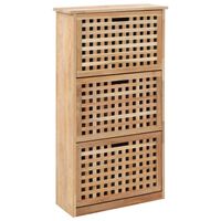 vidaXL Shoe Storage Cabinet 55x20x104 cm Solid Walnut Wood