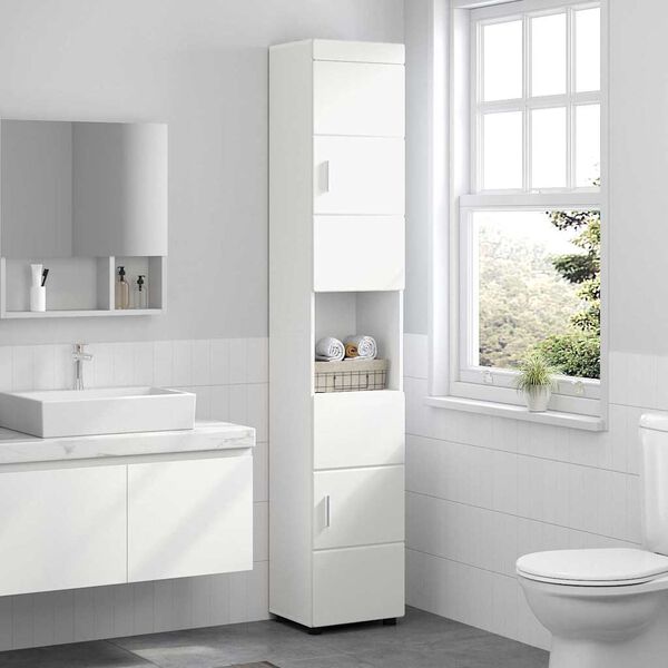 vidaXL Bathroom Cabinet Set TULUM White 37 x 31.5 x 203 cm