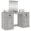 vidaXL Dressing Table with Mirror Grey Sonoma 130x50x132.5 cm