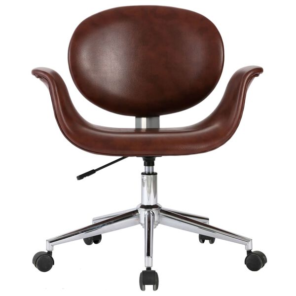 vidaXL Swivel Dining Chairs 6 pcs Brown Faux Leather